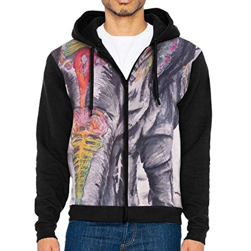 Zxm Hooded Sweatshirt Flower Elephant Mens Full Zip Ultimate